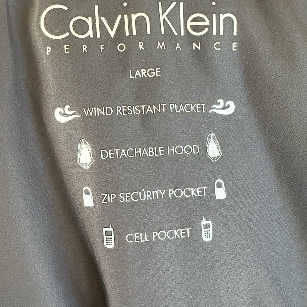 Women’s Calvin Klein Performance Gray Hooded Puffer Vest Fall Winter Size L - Picture 6 of 7